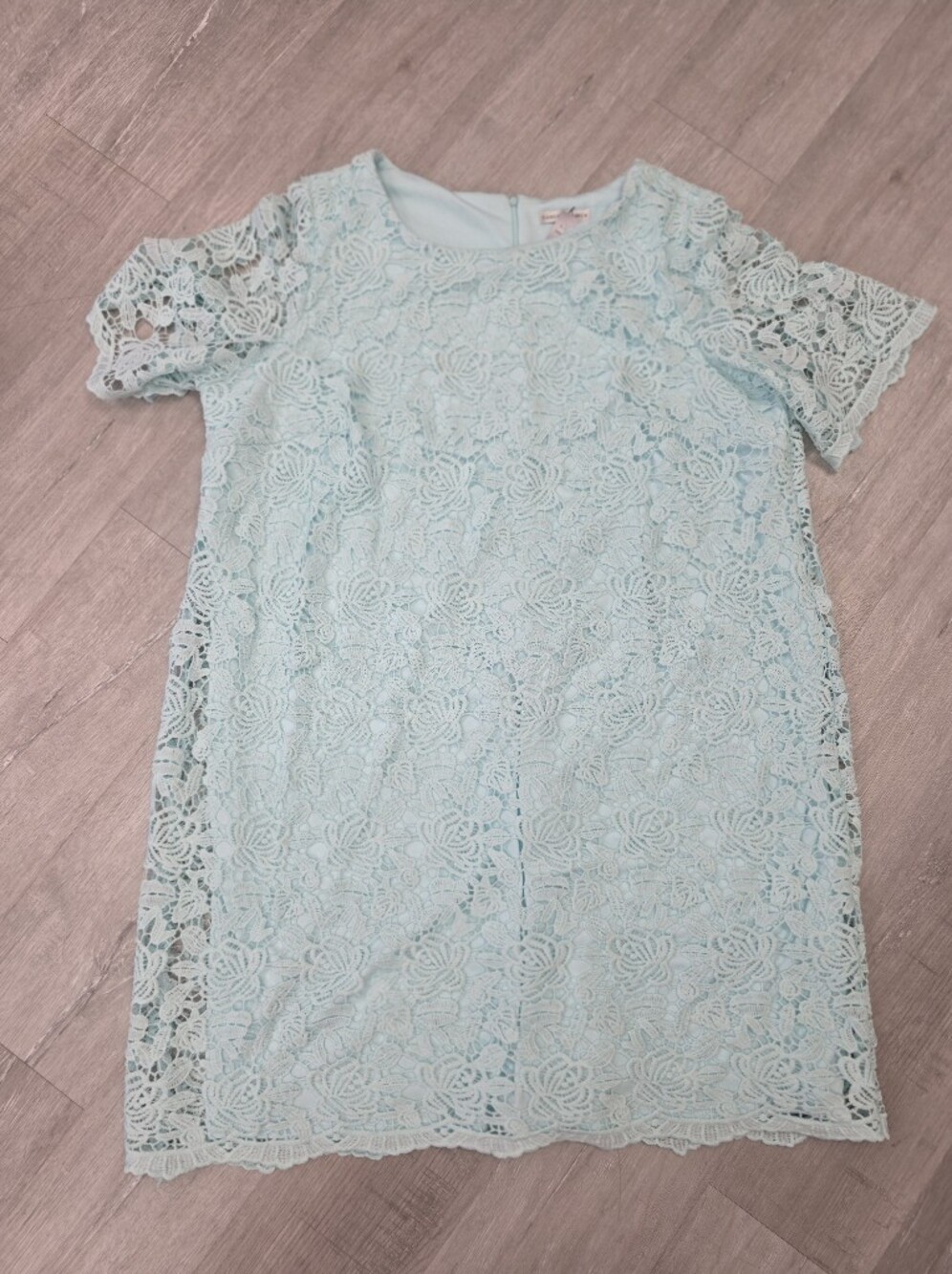 PLUS SIZE Sandra Darren Light Aqua Lace Chemise⭐️ CUTE!